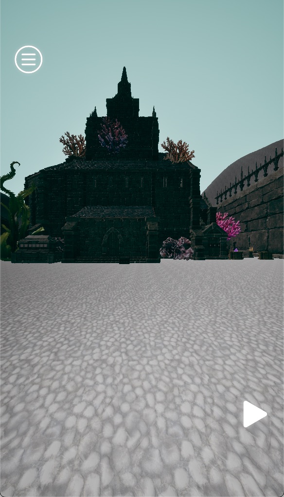 海底遺跡を探索するゲーム画面